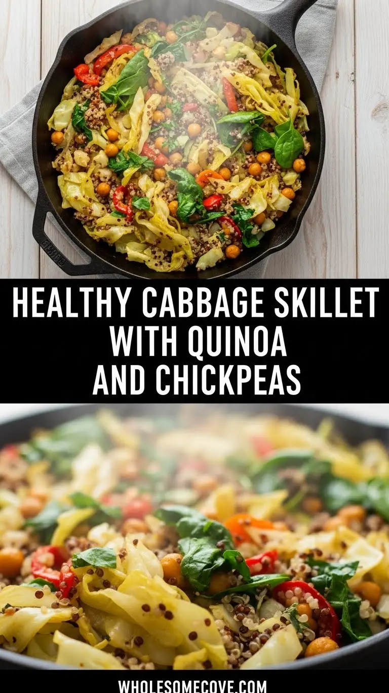 Healthy Cabbage Skillet with Quinoa and Chickpeas Recipe