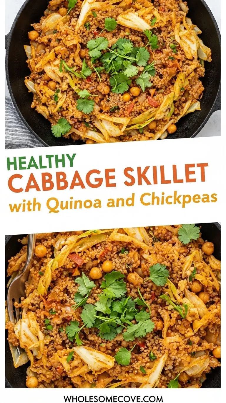 Healthy Cabbage Skillet with Quinoa and Chickpeas Recipe