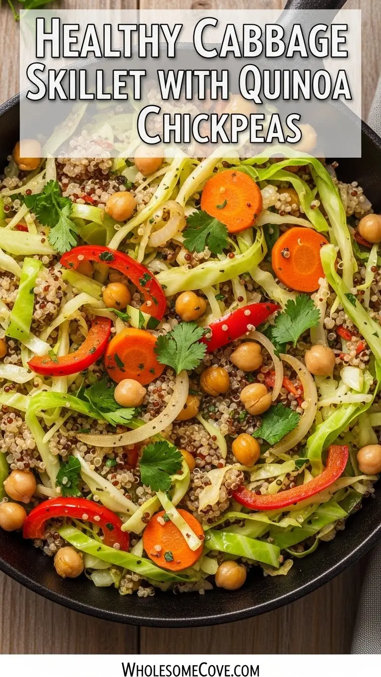 Healthy Cabbage Skillet with Quinoa and Chickpeas Recipe