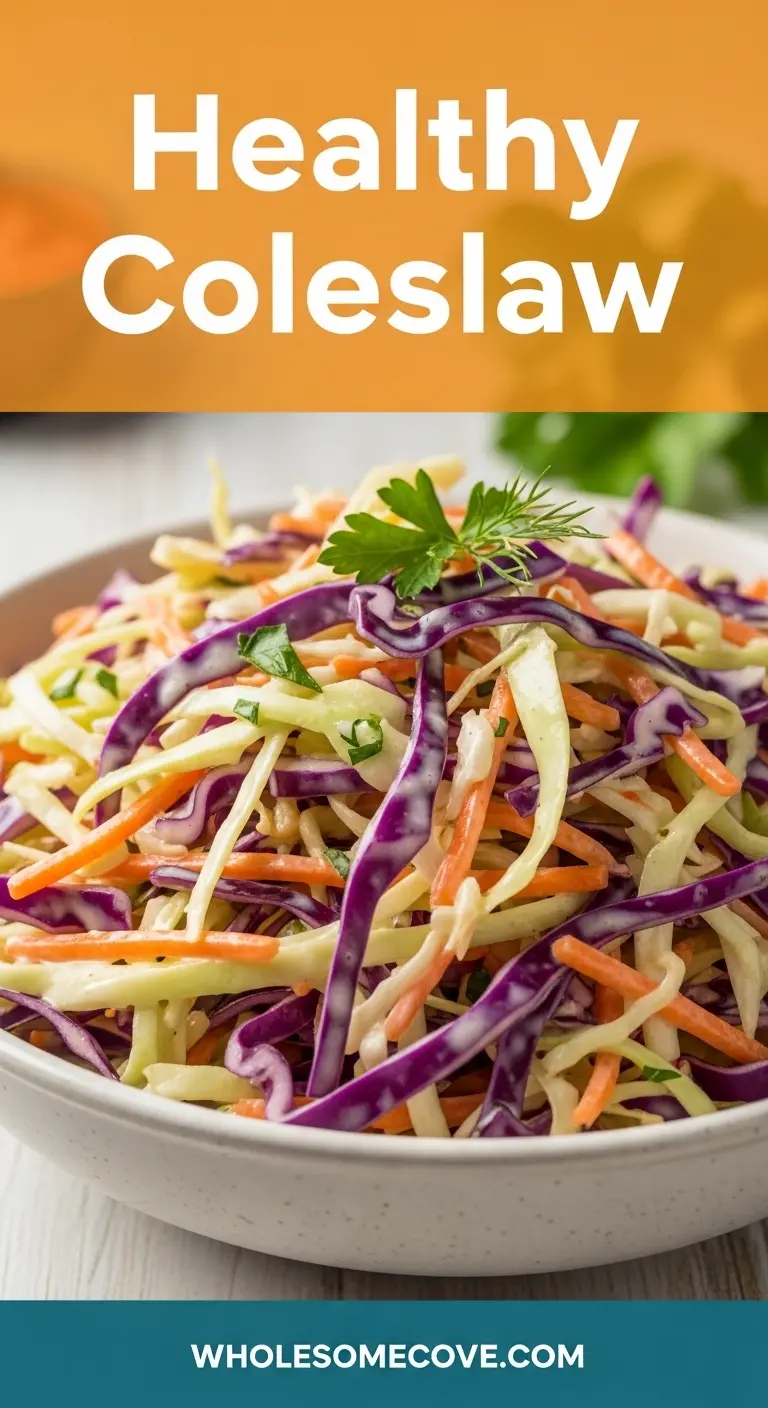 Pin Title: Healthy Coleslaw Recipe | Light Summer Salad to Refresh Your Plate