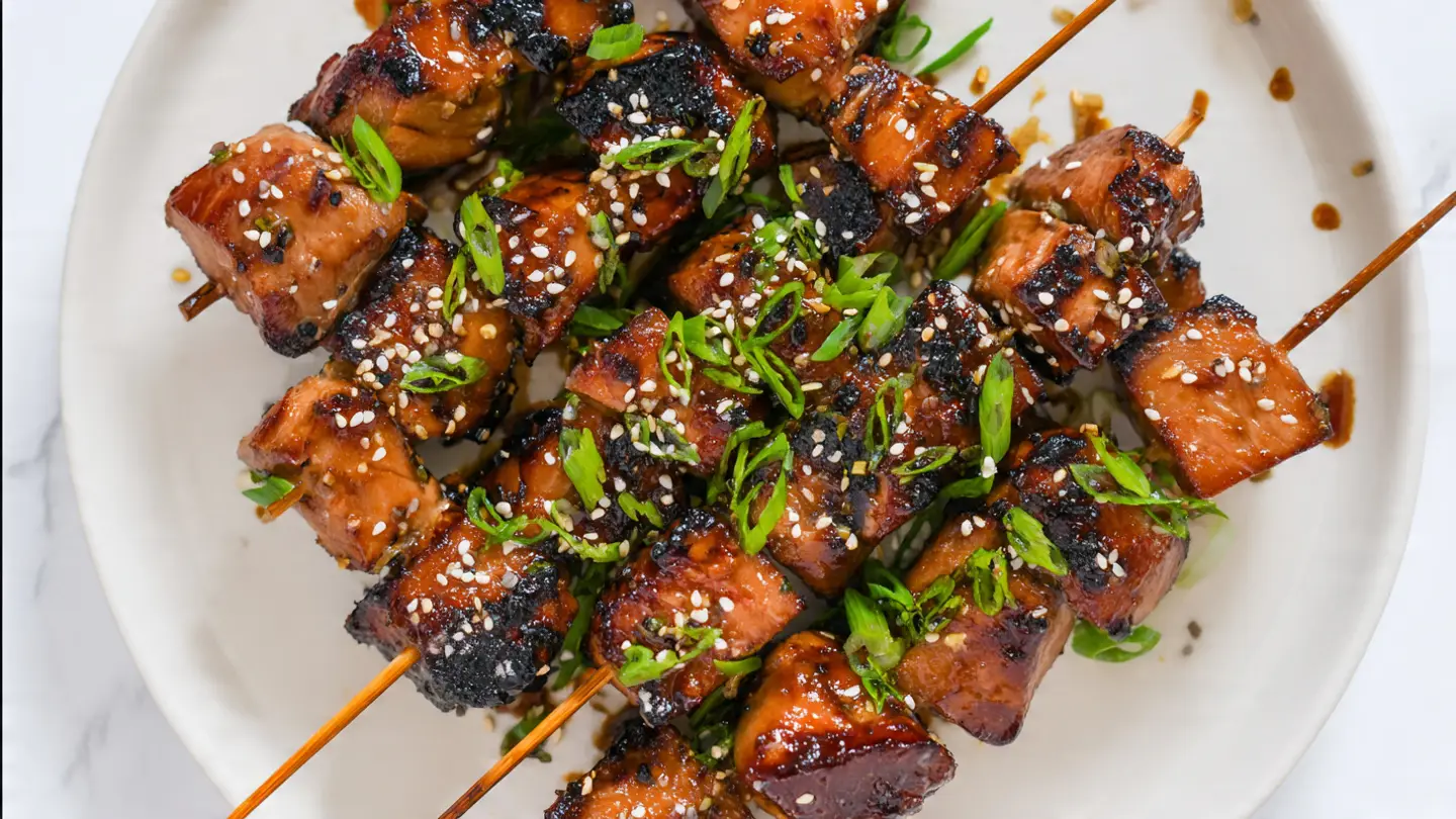 Air Fryer Sesame Pork Skewers
