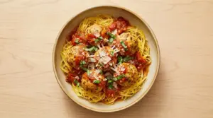 Baked Chicken Meatballs with Spaghetti Squash Recipe