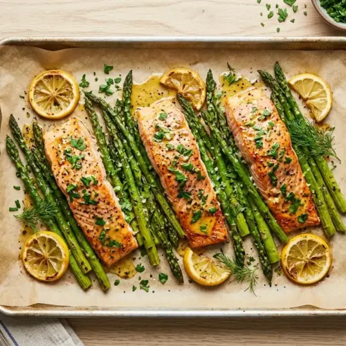 Baked Salmon with Asparagus and Lemon Recipe