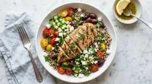 Mediterranean Quinoa Salad with Grilled Chicken Recipe