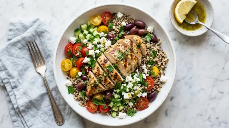 Mediterranean Quinoa Salad with Grilled Chicken Recipe