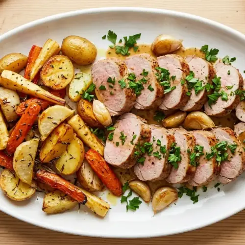 Pork Tenderloin with Roasted Root Vegetables Recipe