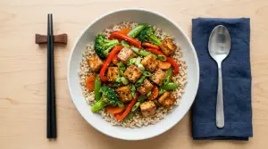 Tofu and Veggie Stir-Fry with Brown Rice Recipe