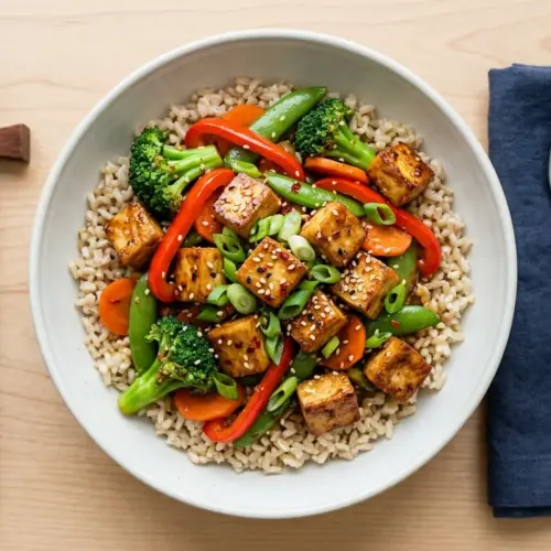 Tofu and Veggie Stir-Fry with Brown Rice Recipe