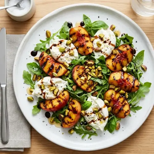 Grilled Peach and Burrata Salad Recipe