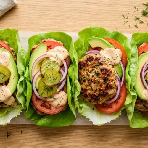 Turkey Burger Lettuce Wraps