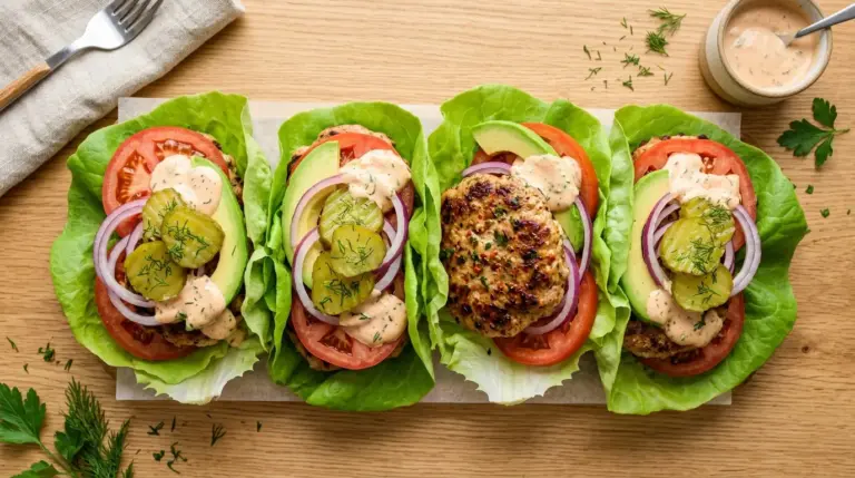 Turkey Burger Lettuce Wraps