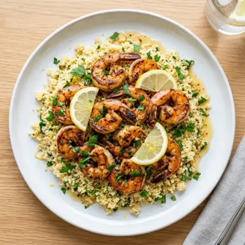 Lemon Garlic Shrimp over Couscous Recipe