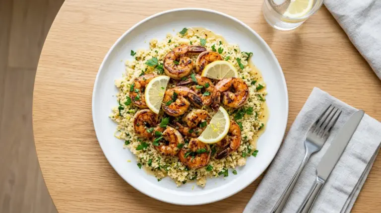 Lemon Garlic Shrimp over Couscous Recipe
