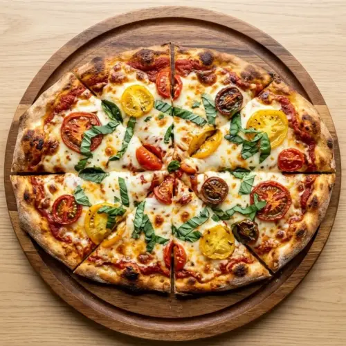 Tomato Basil Mozzarella Flatbread Pizza Recipe