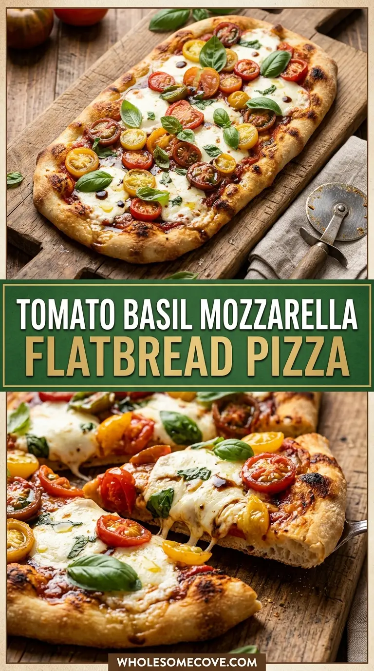 Tomato Basil Mozzarella Flatbread Pizza Recipe