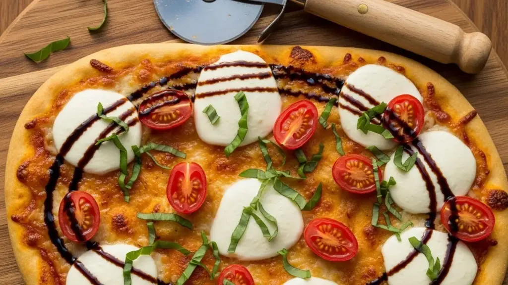 Tomato Basil Mozzarella Flatbread Pizza Recipe
