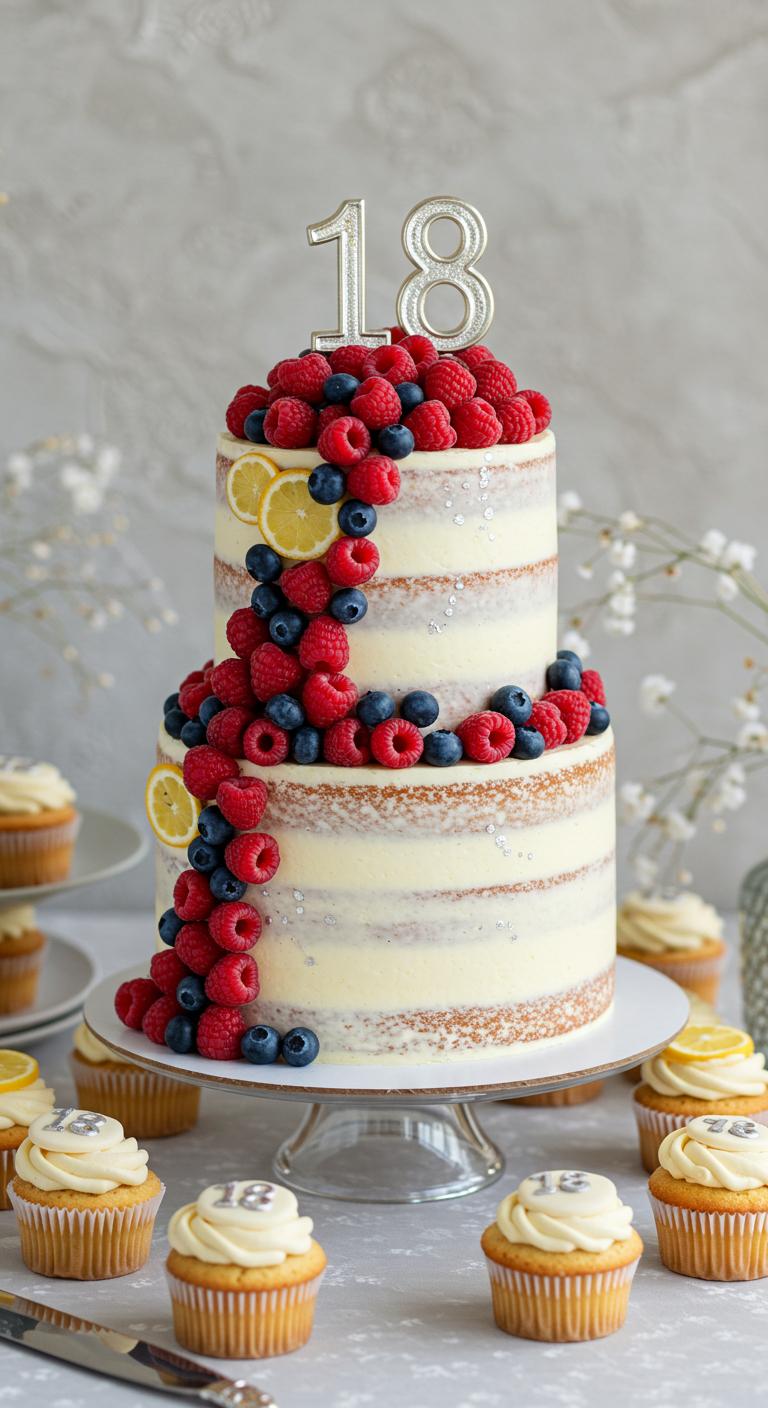 Zesty Berry Naked 18th Birthday Cake Zesty Berry Naked 18th Birthday Cake