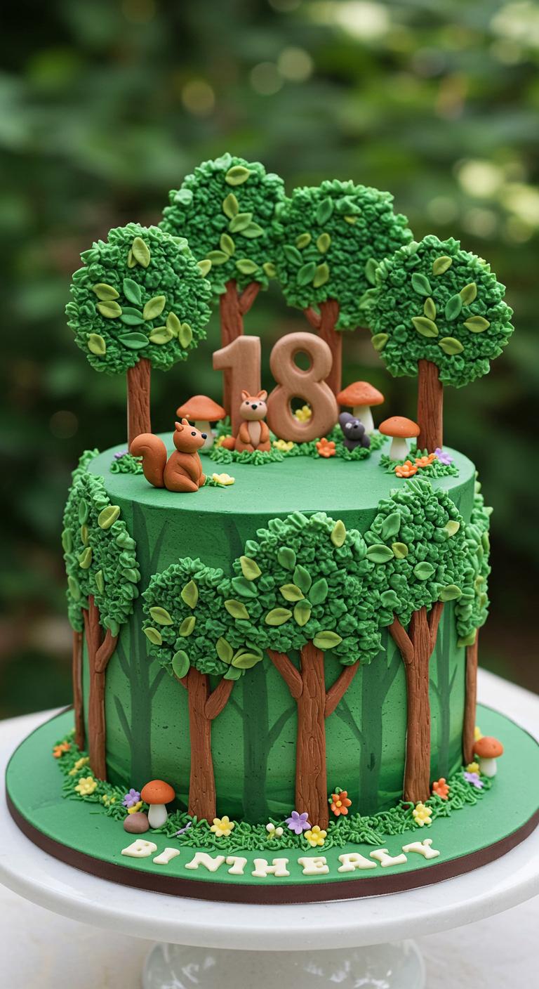Enchanting Forest Animal 18th Birthday Cake Enchanting Forest Animal 18th Birthday Cake