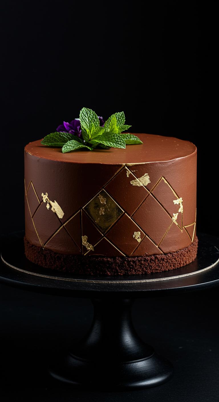 Elegant Gold Leaf Chocolate 18th Birthday Cake Elegant Gold Leaf Chocolate 18th Birthday Cake