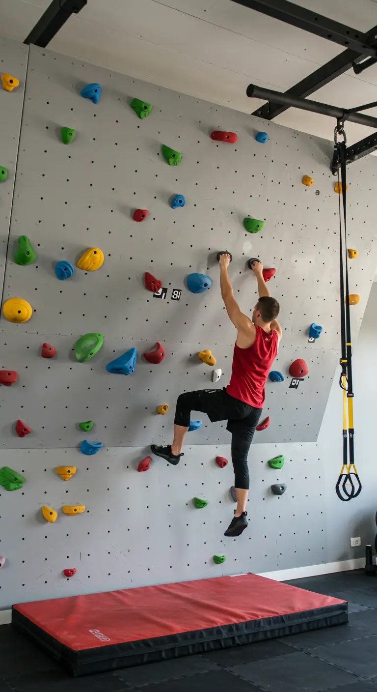 Home Gym with Climbing Wall Home Gym with Climbing Wall