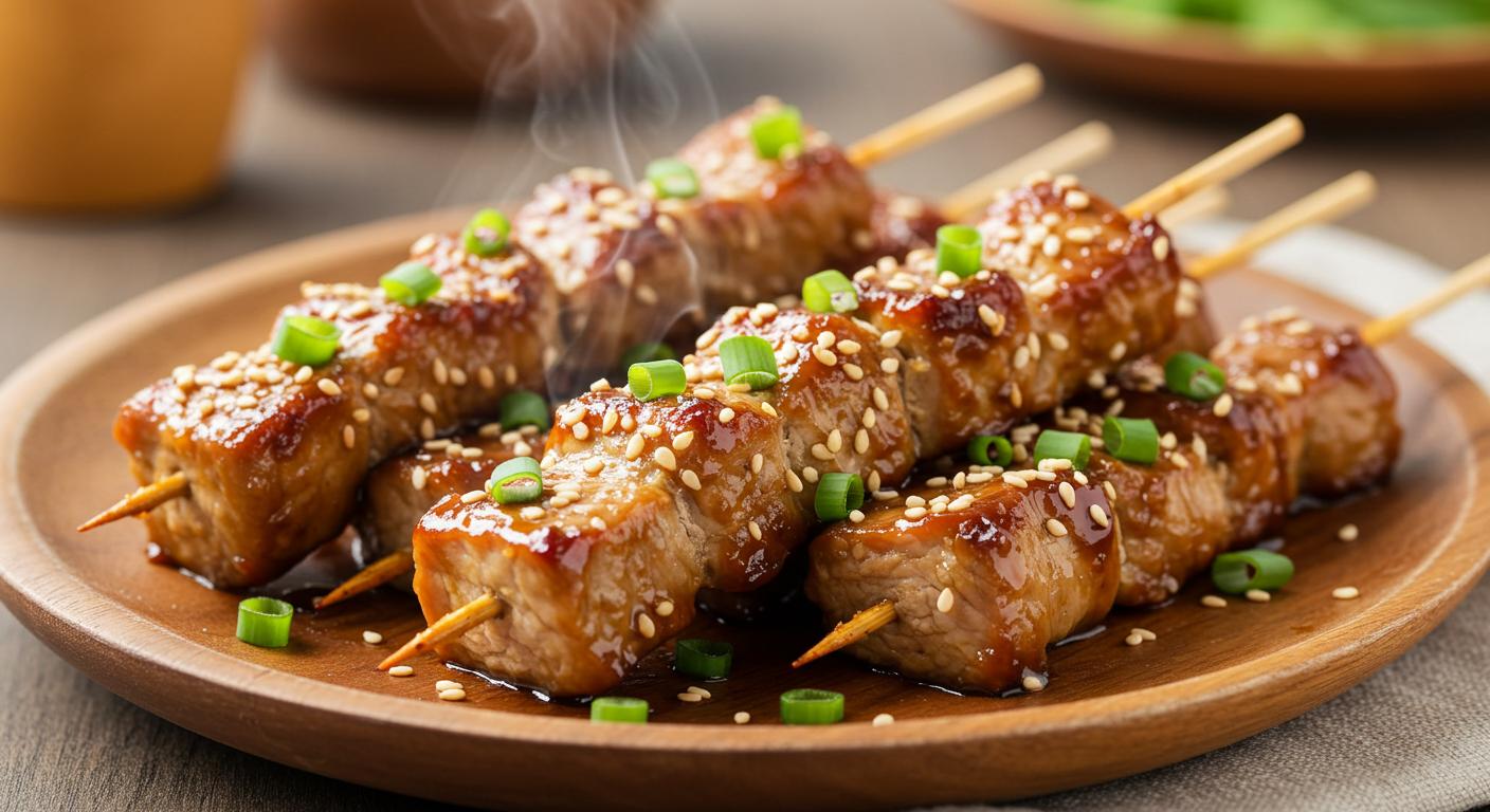 Air Fryer Sesame Pork Skewers Recipe