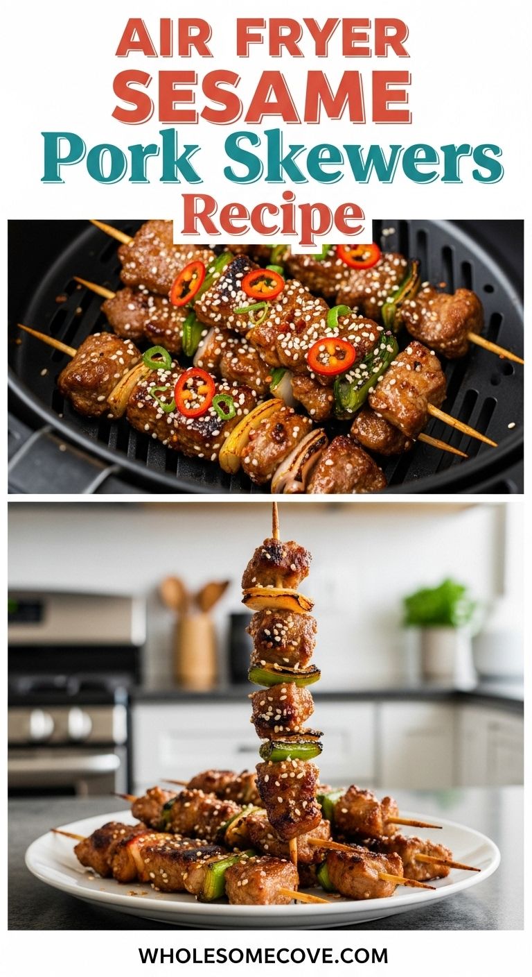 Air Fryer Sesame Pork Skewers Recipe - Healthy Pork Recipe for Busy Days Air Fryer Sesame Pork Skewers Recipe - Healthy Pork Recipe for Busy Days