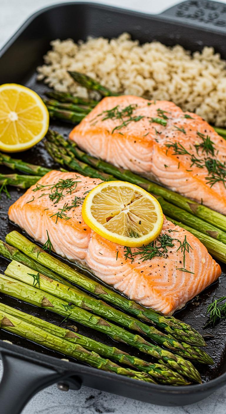 Baked Salmon with Asparagus and Lemon