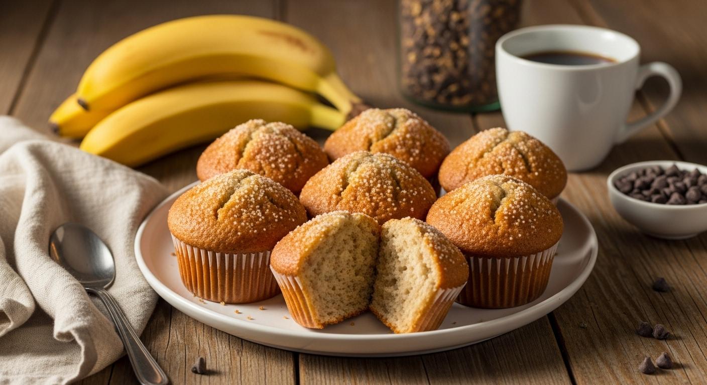 Banana Muffin Recipe with Two Bananas