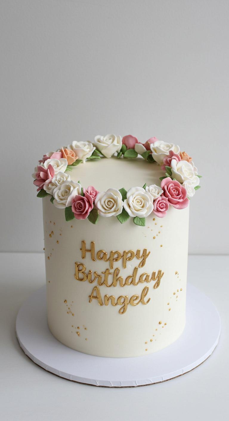 Floral Wreath Birthday Cake Floral Wreath Birthday Cake