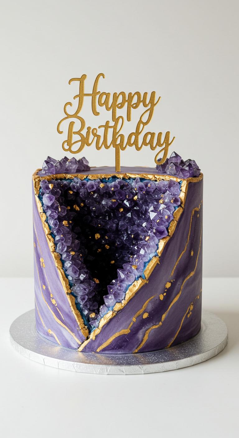 Amethyst Geode Birthday Cake Amethyst Geode Birthday Cake