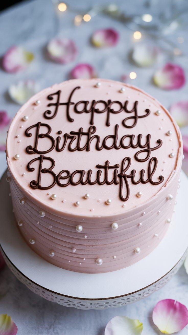 Pearl Embellished Pink Birthday Cake Pearl Embellished Pink Birthday Cake