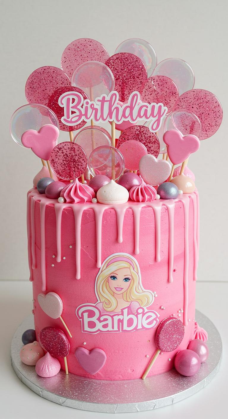 Pink Barbie Drip Birthday Cake Pink Barbie Drip Birthday Cake
