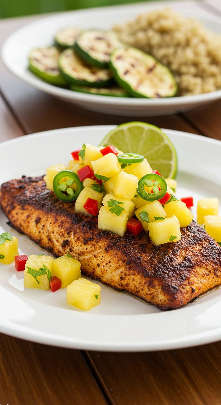 Blackened Fish with Pineapple Salsa Blackened Fish with Pineapple Salsa