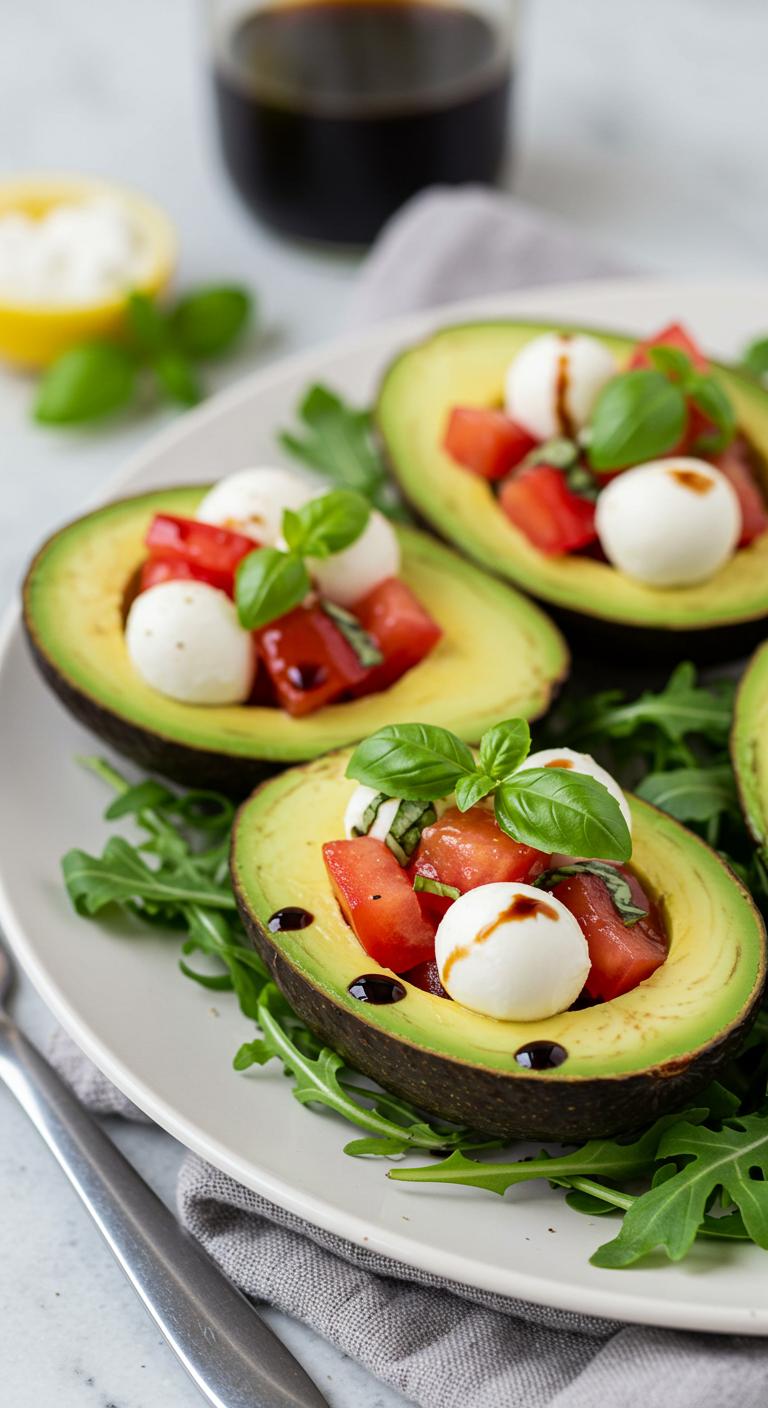 Caprese Stuffed Avocados Caprese Stuffed Avocados