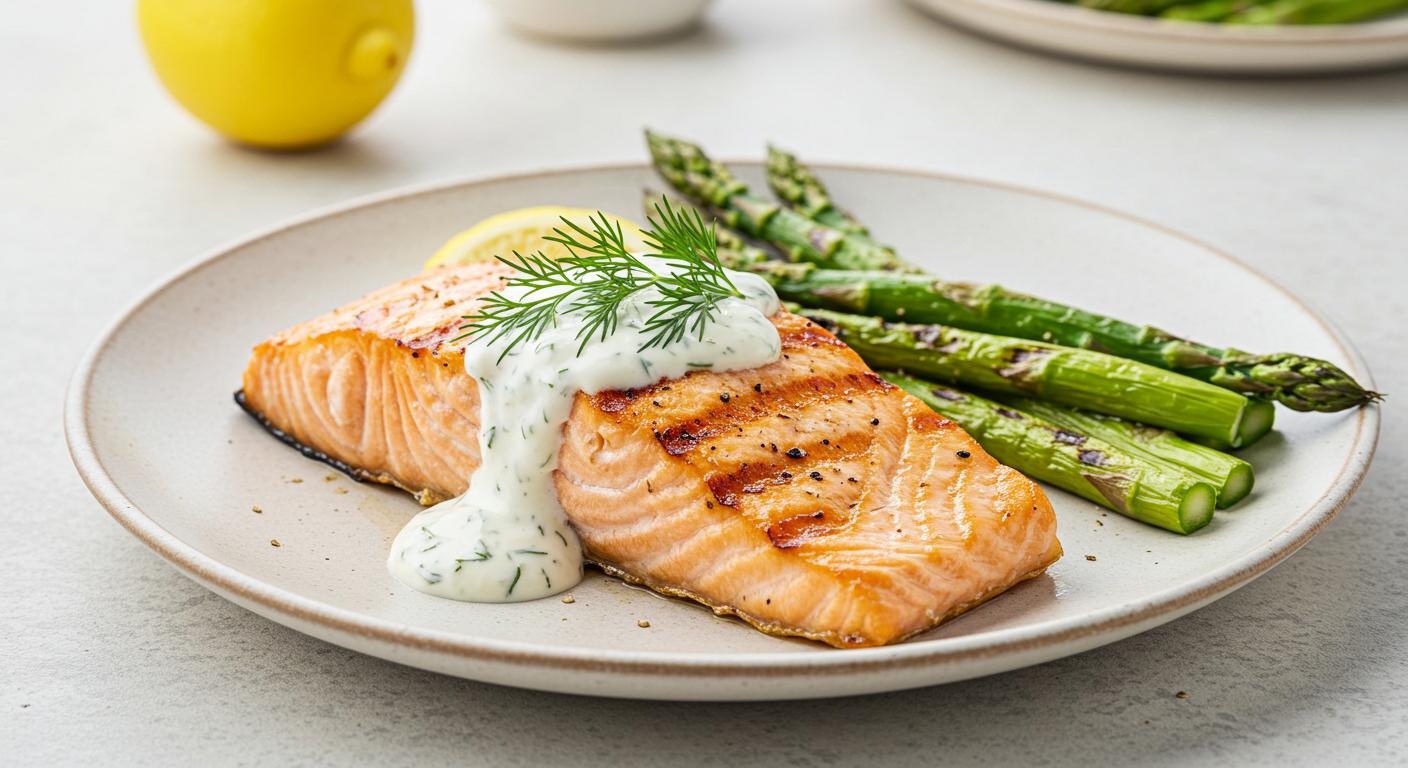 Grilled Salmon with Dill Sauce Recipe