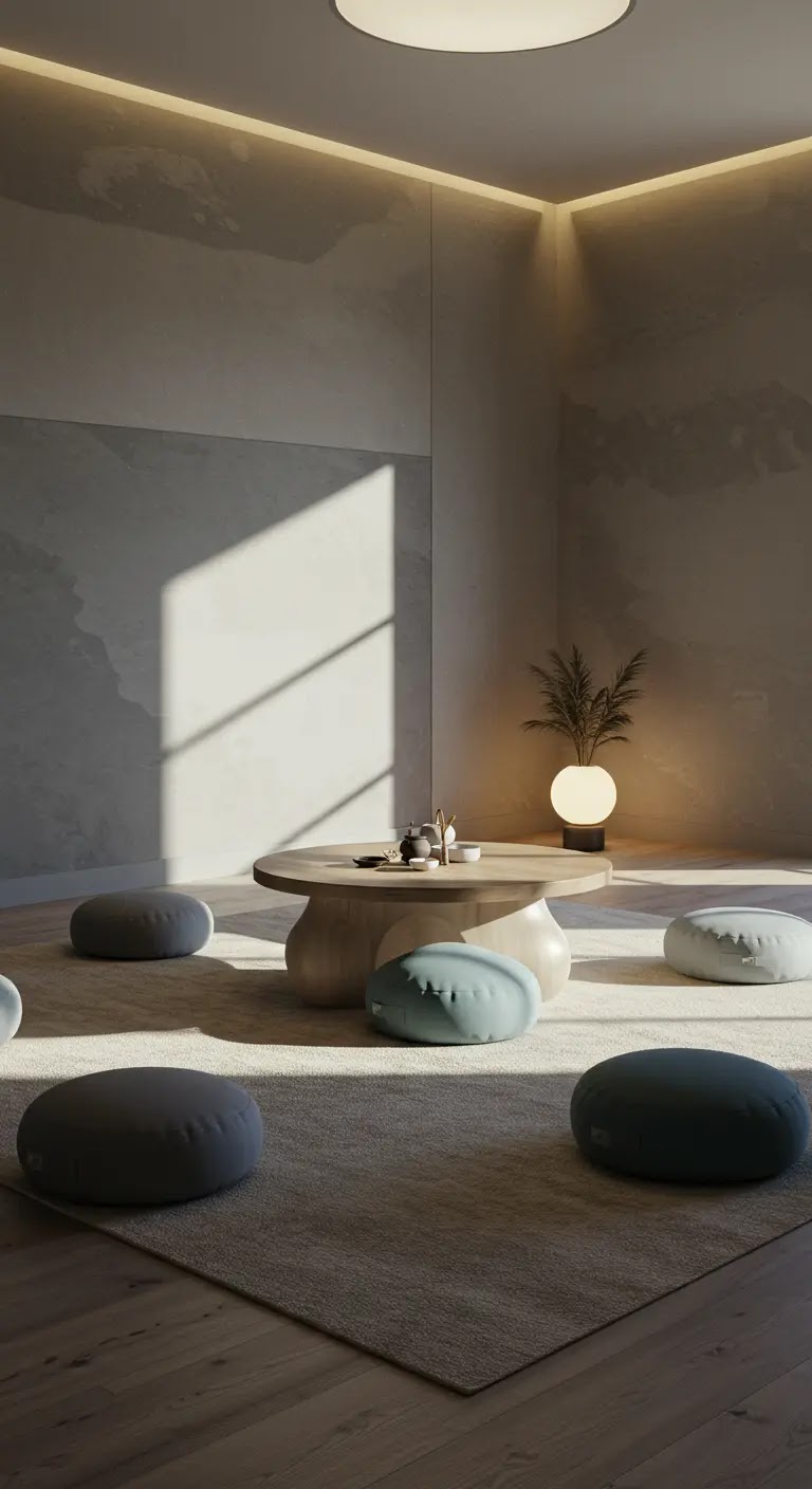 Contemporary Round Coffee Table Meditation Circle Contemporary Round Coffee Table Meditation Circle