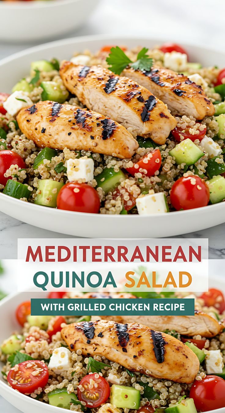 Mediterranean Quinoa Salad with Grilled Chicken Recipe Mediterranean Quinoa Salad with Grilled Chicken Recipe
