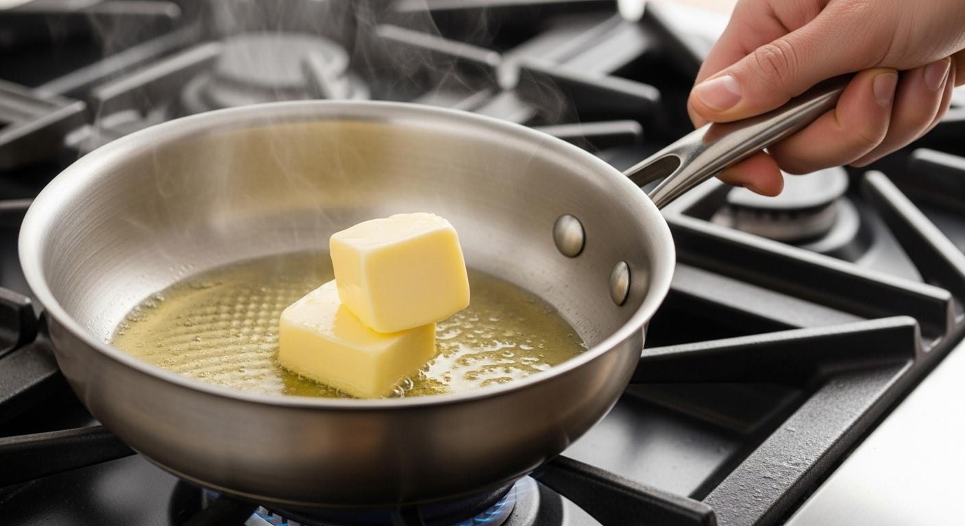 Melt the unsalted butter Melt the unsalted butter