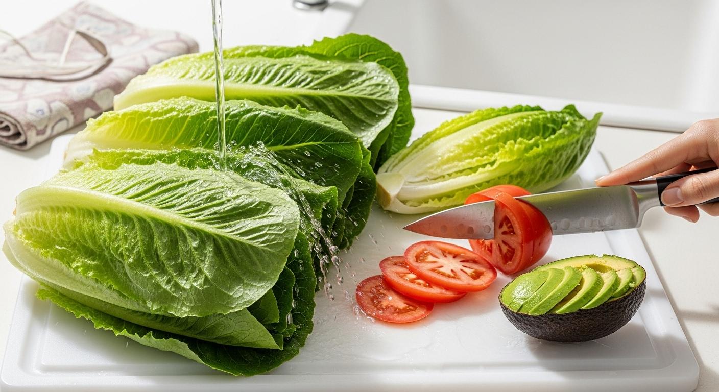 Prepare the Lettuce and Toppings Prepare the Lettuce and Toppings