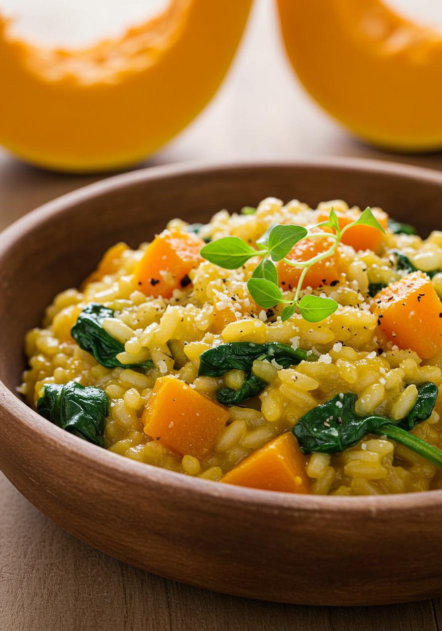 Pumpkin and Spinach Risotto Pumpkin and Spinach Risotto