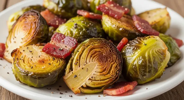 Roasted Brussels Sprouts with Bacon Recipe: Easy Side Dish for Family Dinners