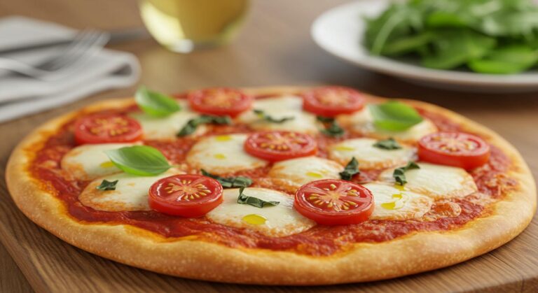 Tomato Basil Mozzarella Flatbread Pizza Recipe