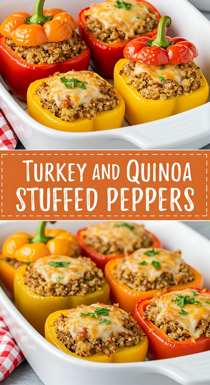 Turkey and Quinoa Stuffed Peppers Recipe Turkey and Quinoa Stuffed Peppers Recipe