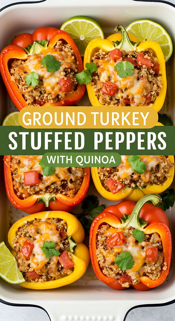 Turkey and Quinoa Stuffed Peppers Recipe Turkey and Quinoa Stuffed Peppers Recipe