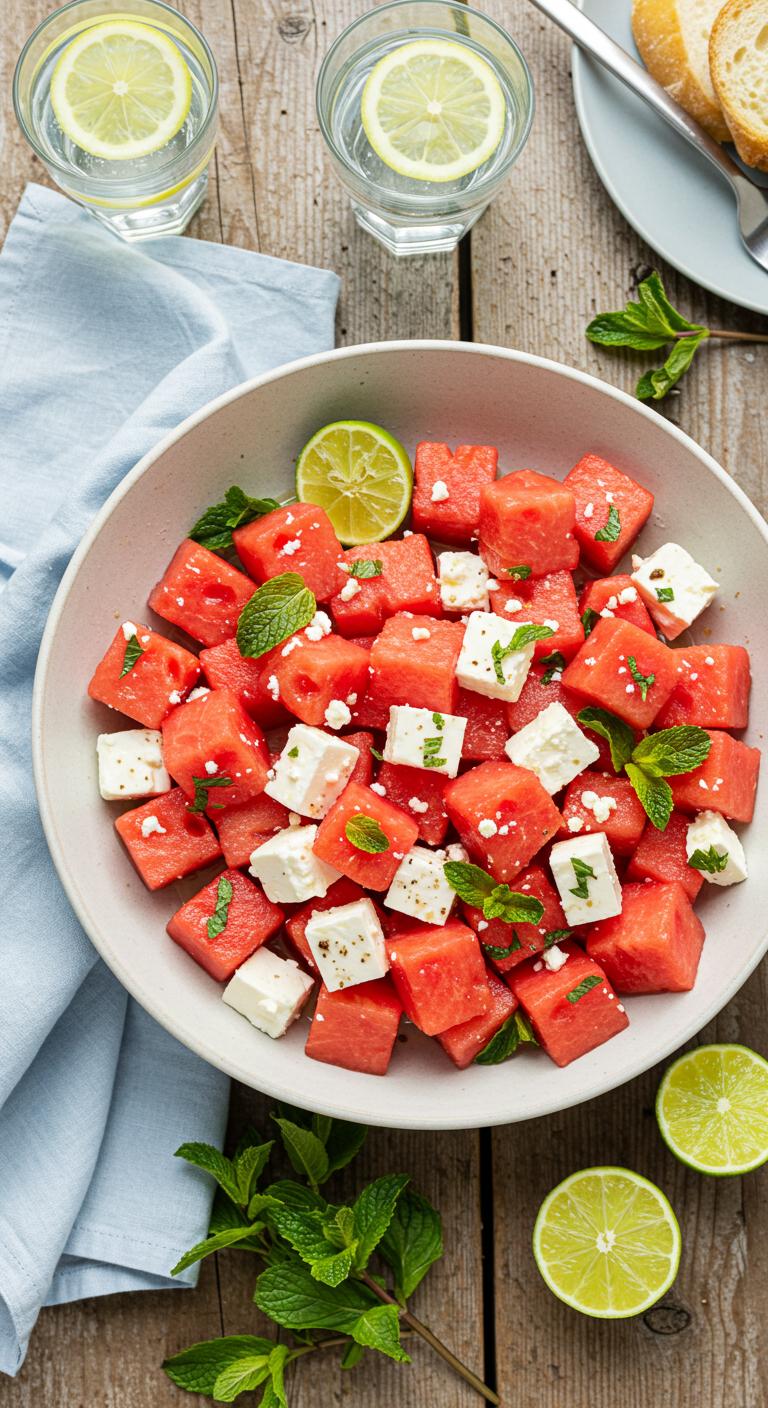 Watermelon Feta Salad with Mint Watermelon Feta Salad with Mint
