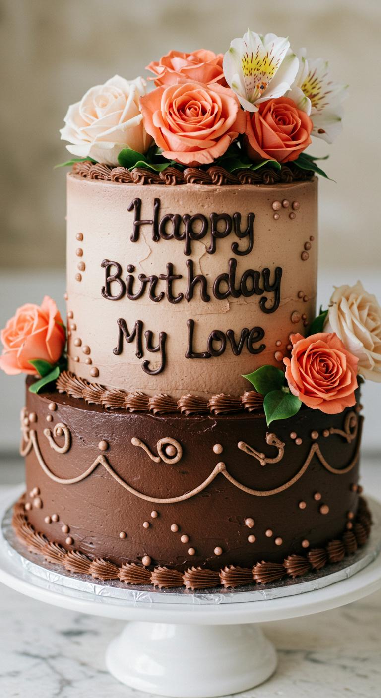 Floral Ombre Birthday Cake Floral Ombre Birthday Cake