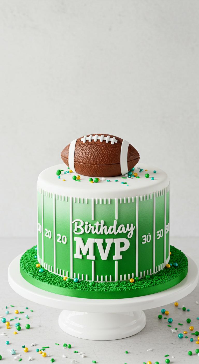 Football Field MVP Birthday Cake Football Field MVP Birthday Cake
