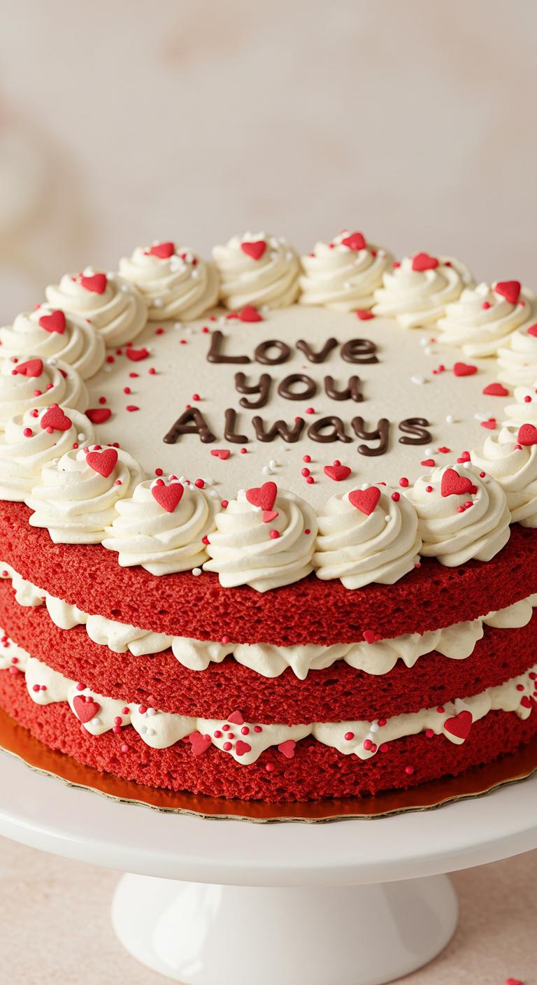 Red Velvet Love You Always Cake Red Velvet Love You Always Cake