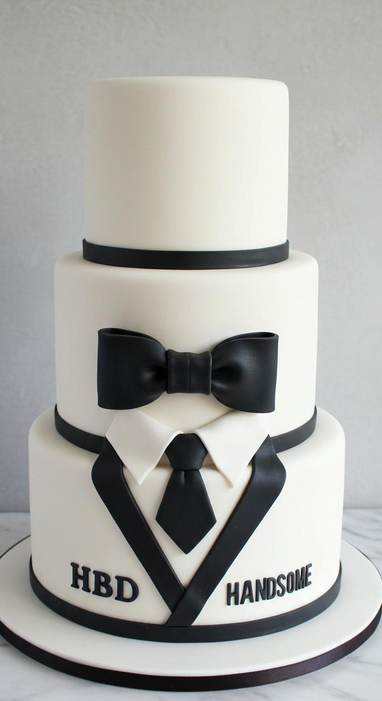 Dapper Suit & Tie Birthday Cake Dapper Suit & Tie Birthday Cake