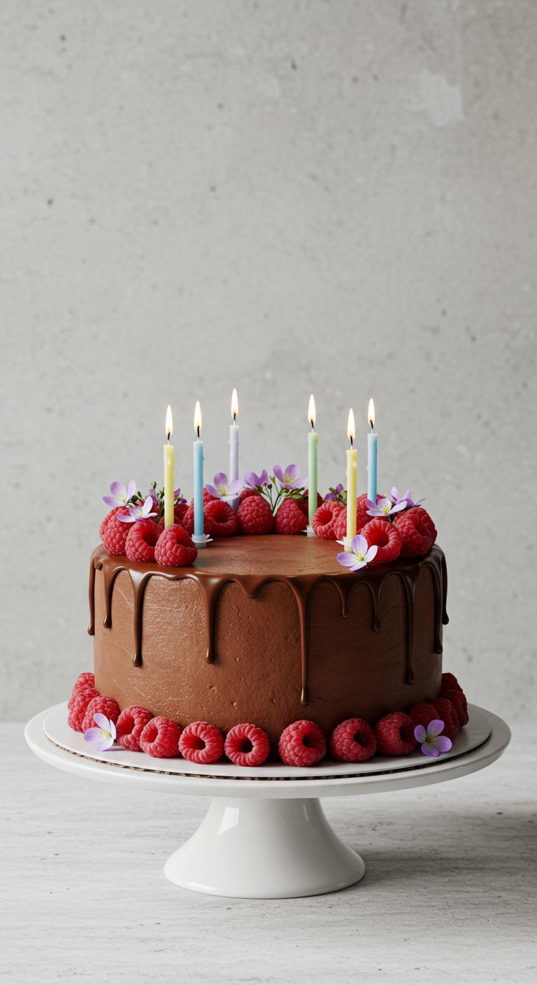 Classic Chocolate Raspberry Birthday Cake Classic Chocolate Raspberry Birthday Cake